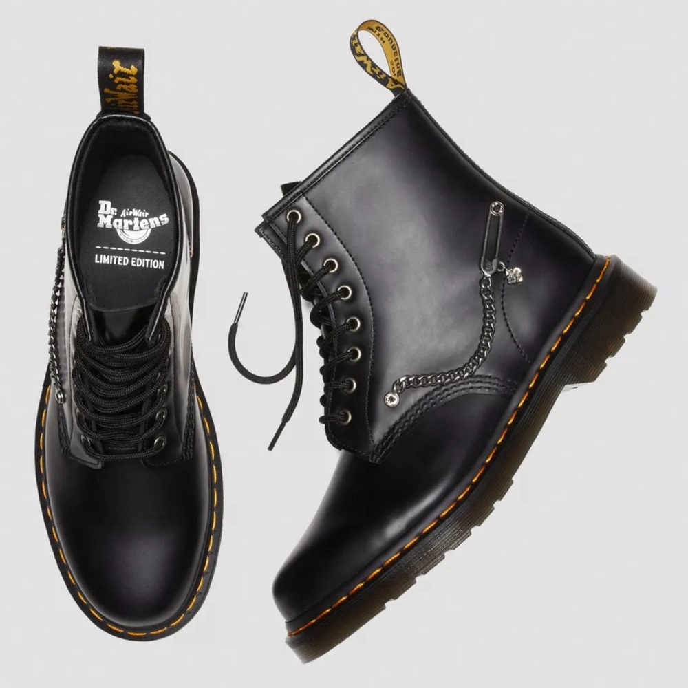 1460 SWAROVSKI LEATHER LACE UP BOOTS - Brand New!